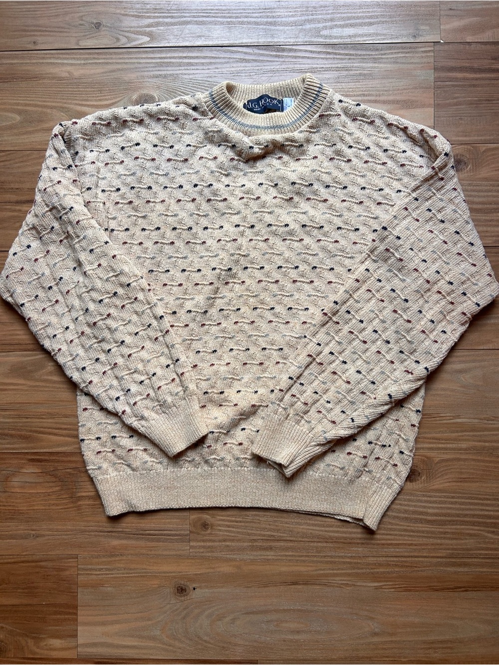 J.G. Hook Men’s Cream Speckled Crewneck Sweater